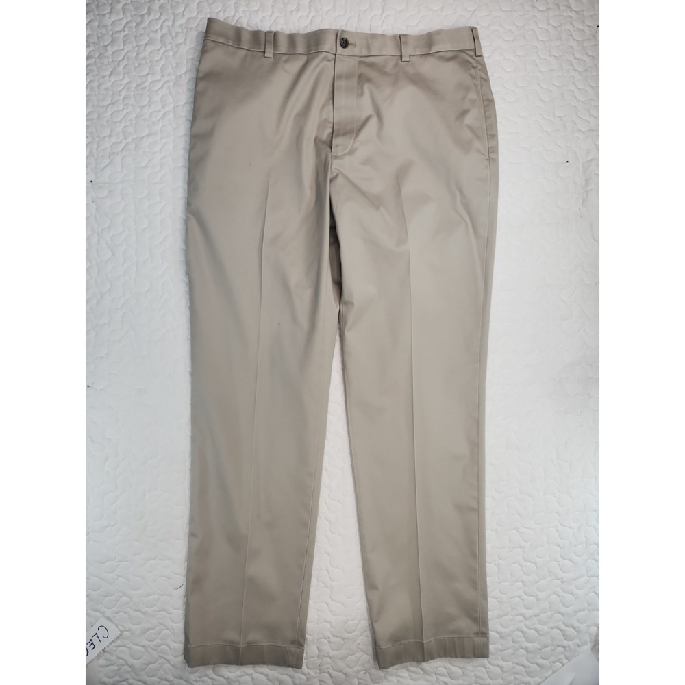 38x31 (32) Brooks Brothers KHAKIS CLARK STRETCH Pants Men Flat Front Medium READ